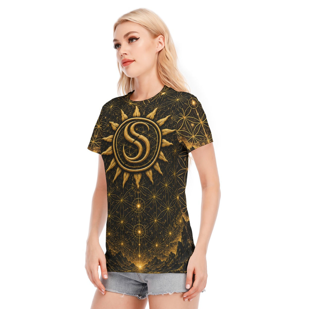 All-Over Print Women's Round Neck T-Shirt | 190GSM Cotton